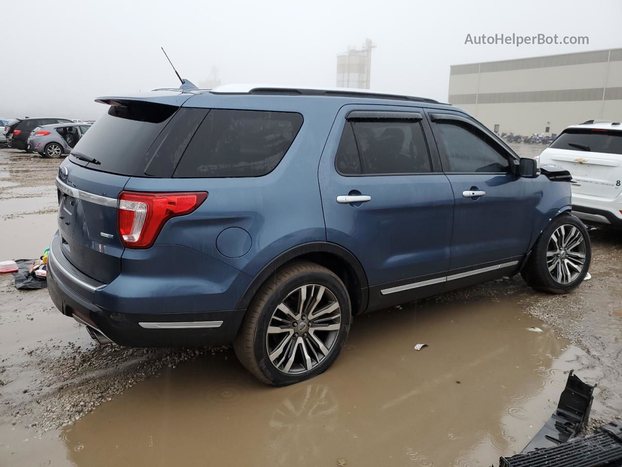 2018 Ford Explorer Platinum Синий vin: 1FM5K8HT0JGB86088