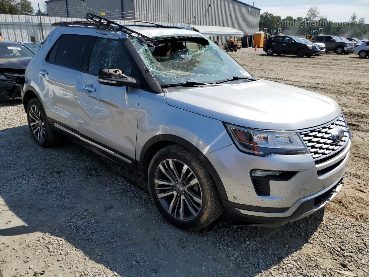 2018 Ford Explorer Platinum Серебряный vin: 1FM5K8HT6JGC90519