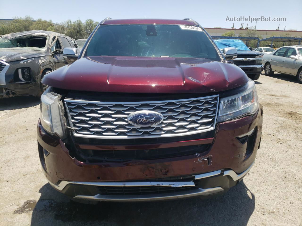 2018 Ford Explorer Platinum Maroon vin: 1FM5K8HTXJGA68792