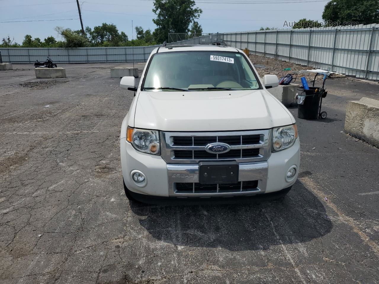 2009 Ford Escape Limited White vin: 1FMCU04G19KB01635