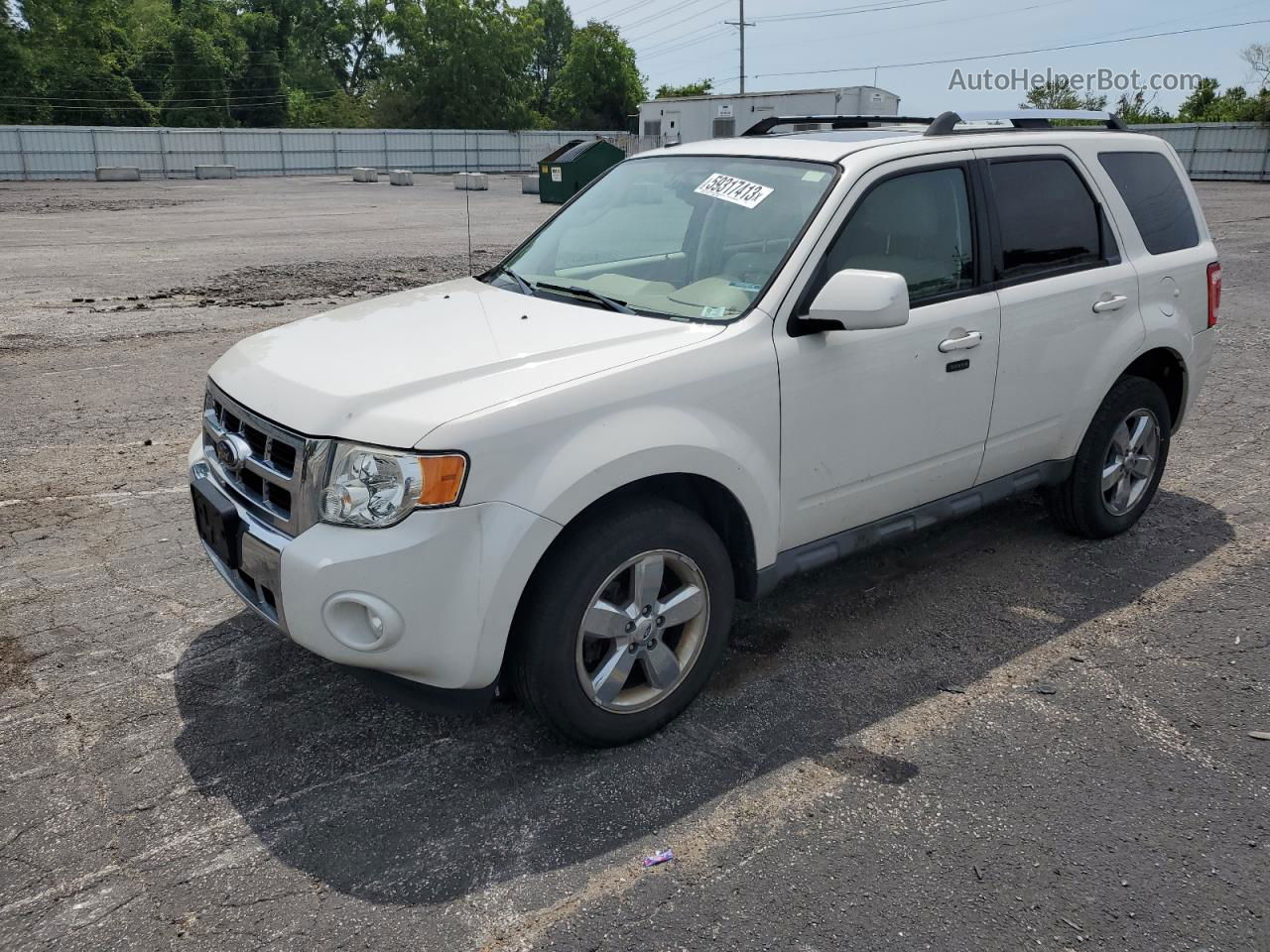 2009 Ford Escape Limited White vin: 1FMCU04G19KB01635
