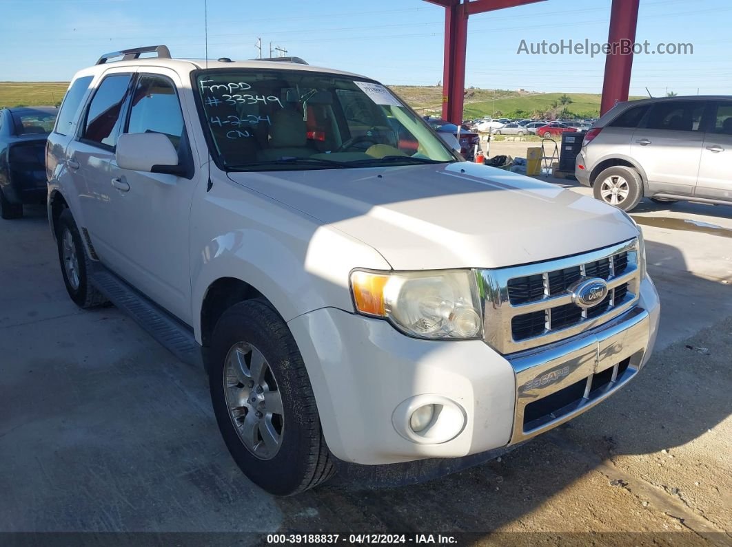 2009 Ford Escape Limited White vin: 1FMCU04G99KC26205