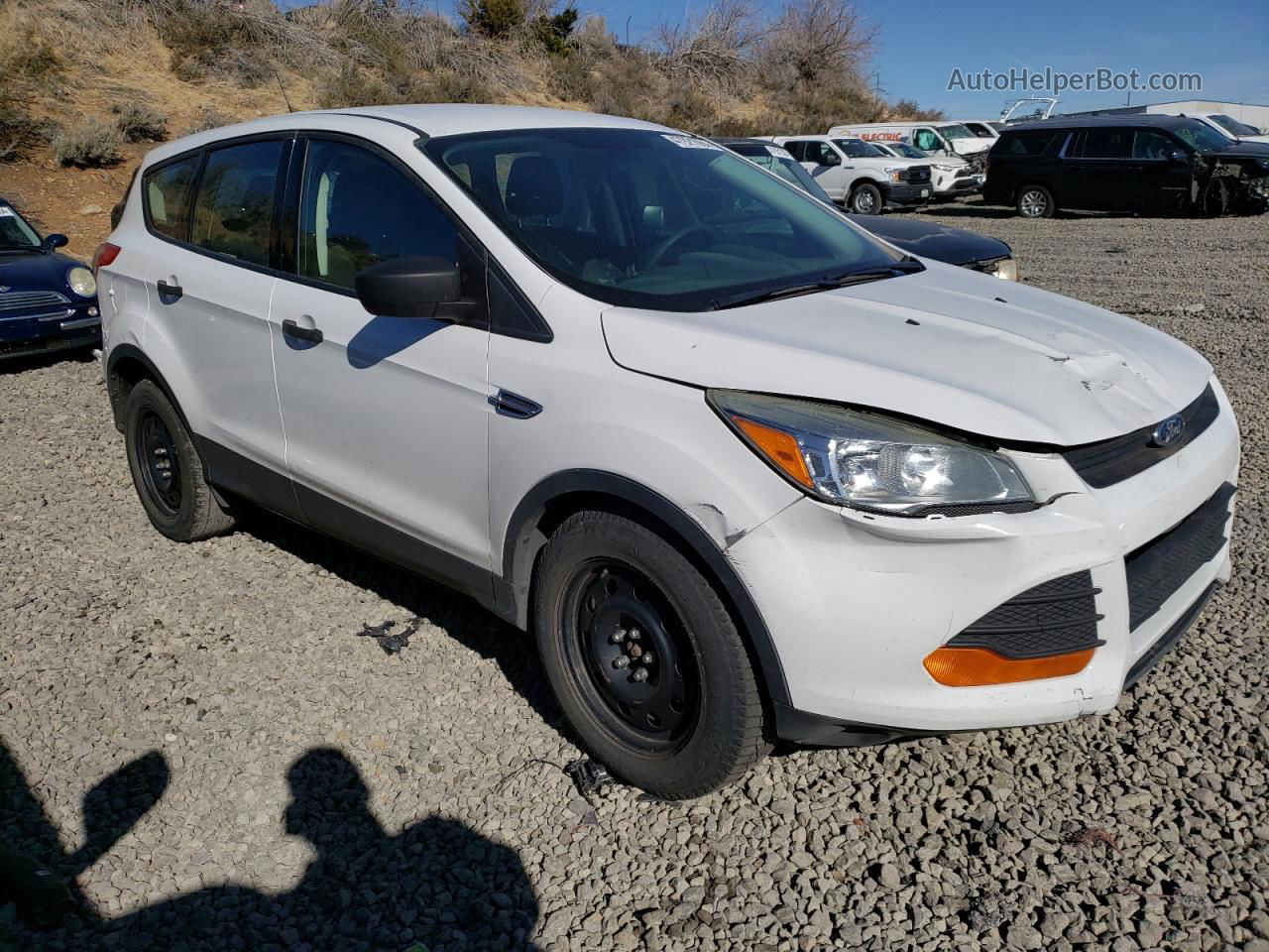 2015 Ford Escape S White vin: 1FMCU0F70FUB45459