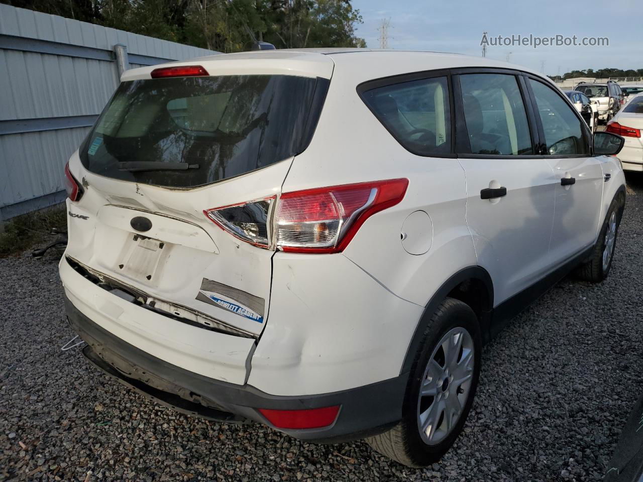 2014 Ford Escape S White vin: 1FMCU0F71EUD56166