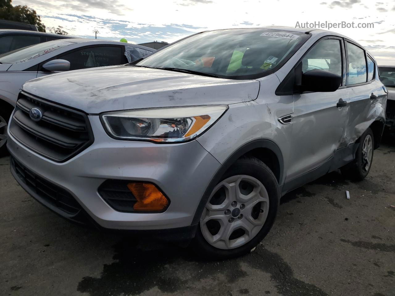 2017 Ford Escape S Silver vin: 1FMCU0F71HUD23091