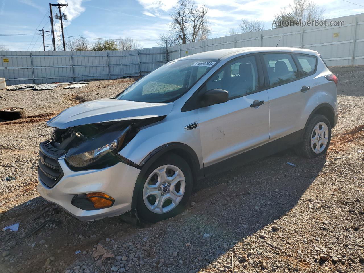 2019 Ford Escape S Silver vin: 1FMCU0F71KUB31998