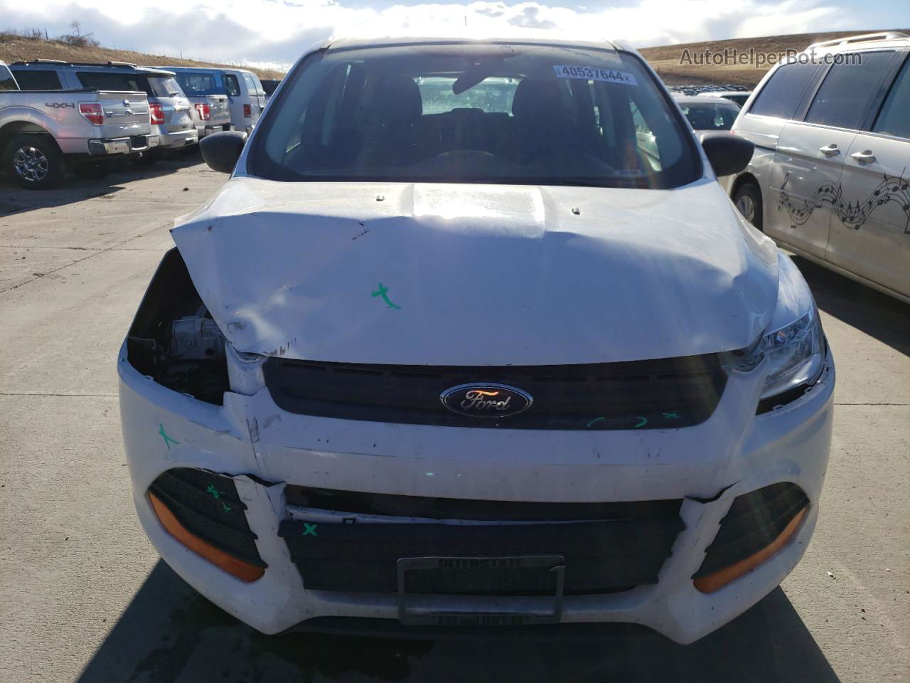 2015 Ford Escape S White vin: 1FMCU0F72FUC04687