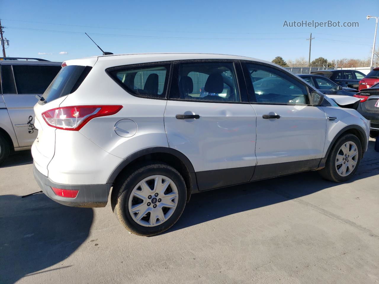 2015 Ford Escape S White vin: 1FMCU0F72FUC04687