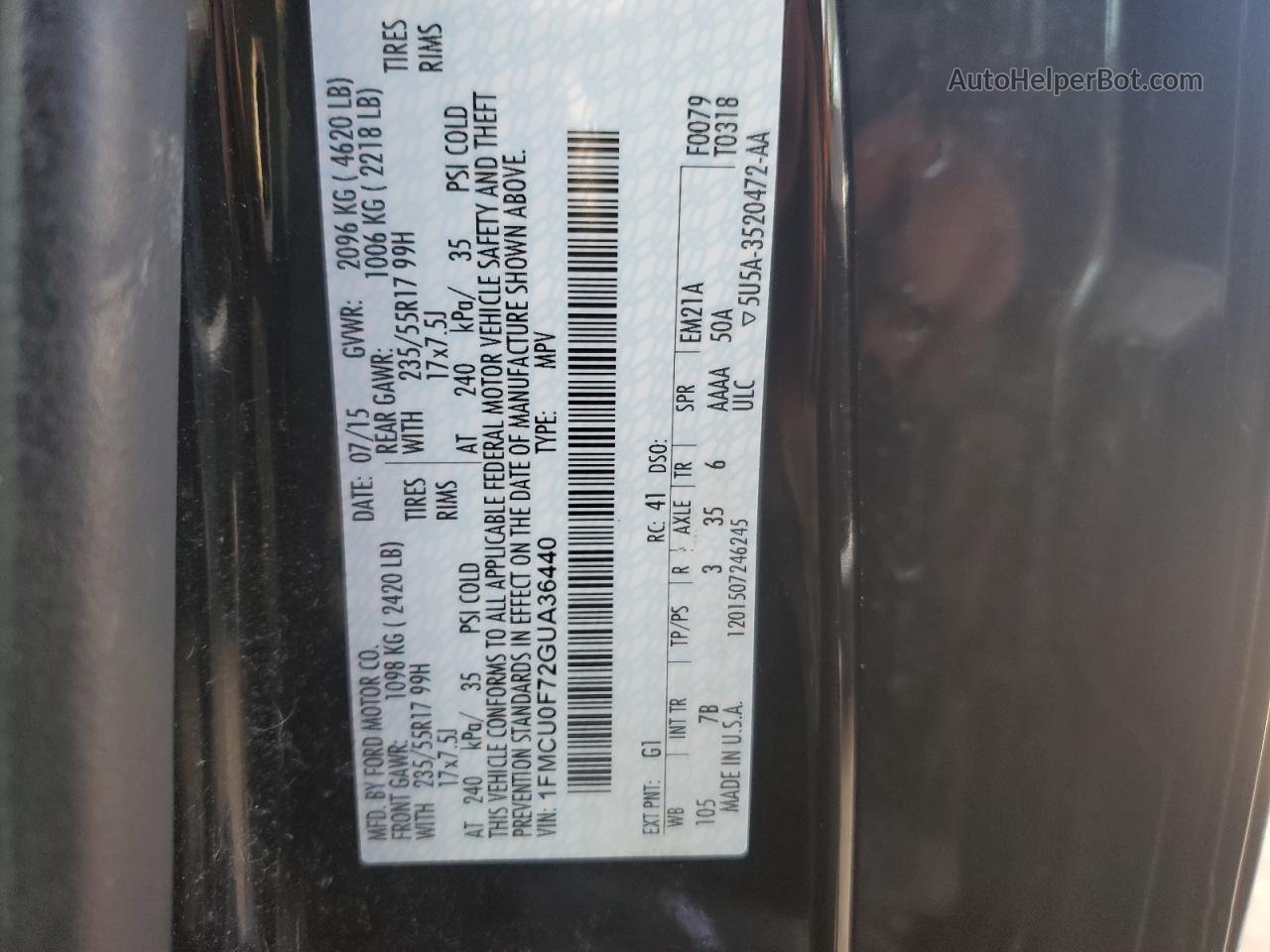 2016 Ford Escape S Черный vin: 1FMCU0F72GUA36440