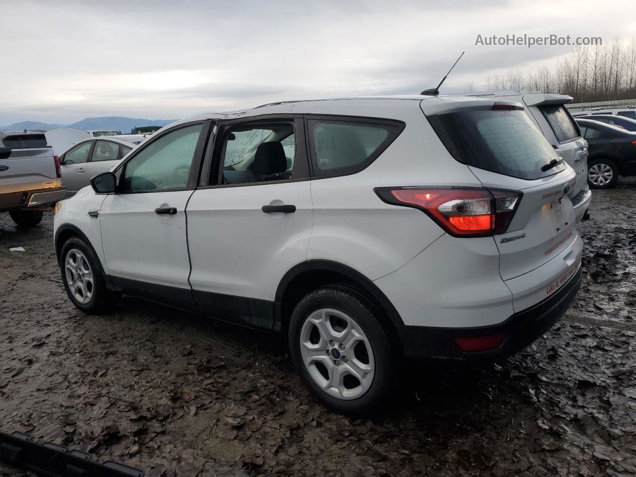 2017 Ford Escape S White vin: 1FMCU0F72HUB30206