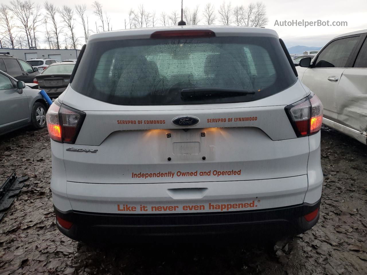 2017 Ford Escape S White vin: 1FMCU0F72HUB30206