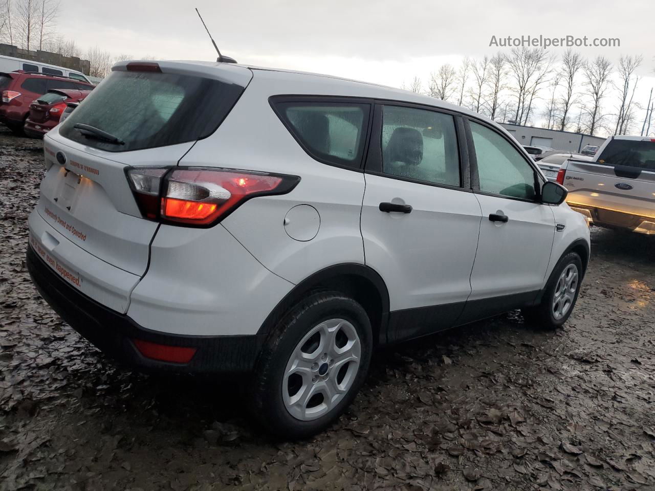 2017 Ford Escape S White vin: 1FMCU0F72HUB30206