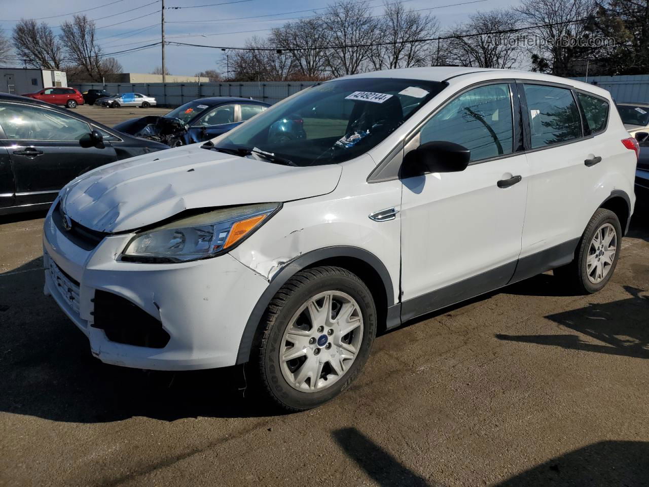 2015 Ford Escape S White vin: 1FMCU0F73FUA93793