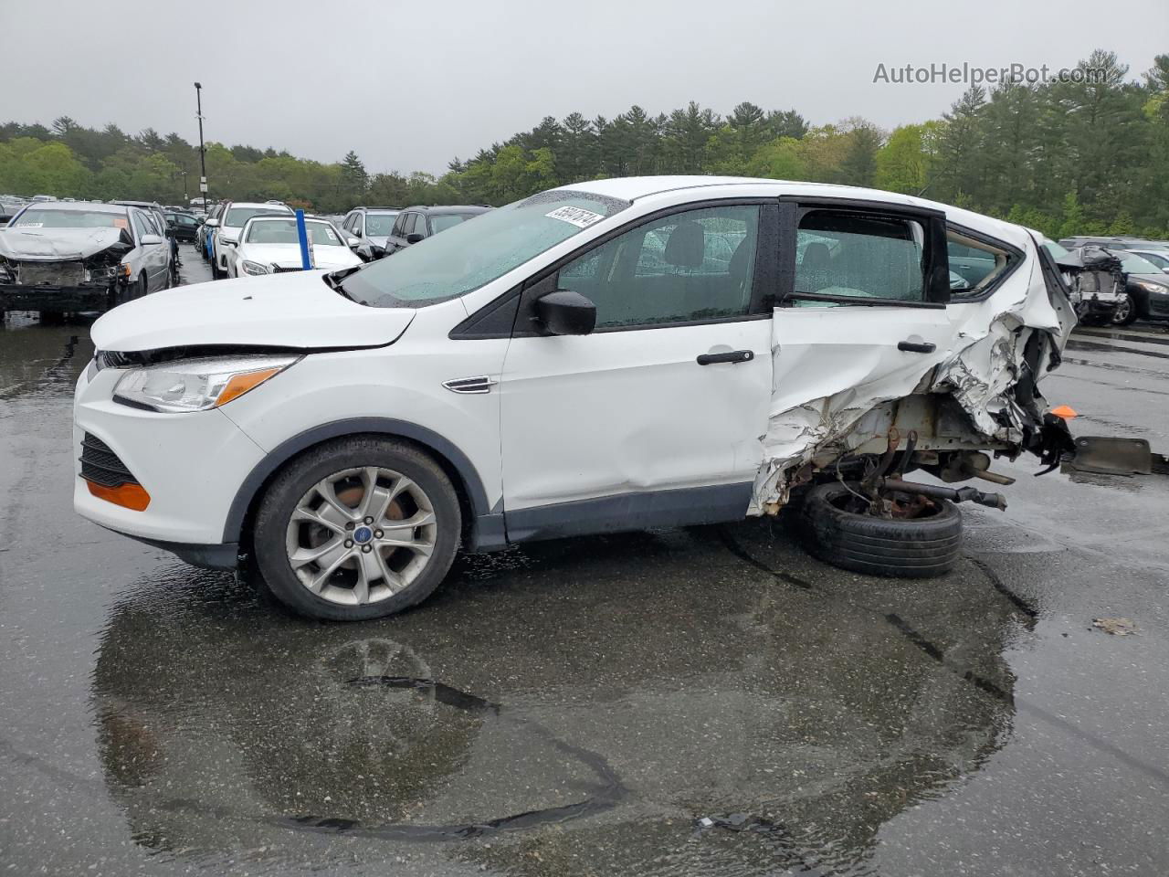 2016 Ford Escape S White vin: 1FMCU0F73GUA01874