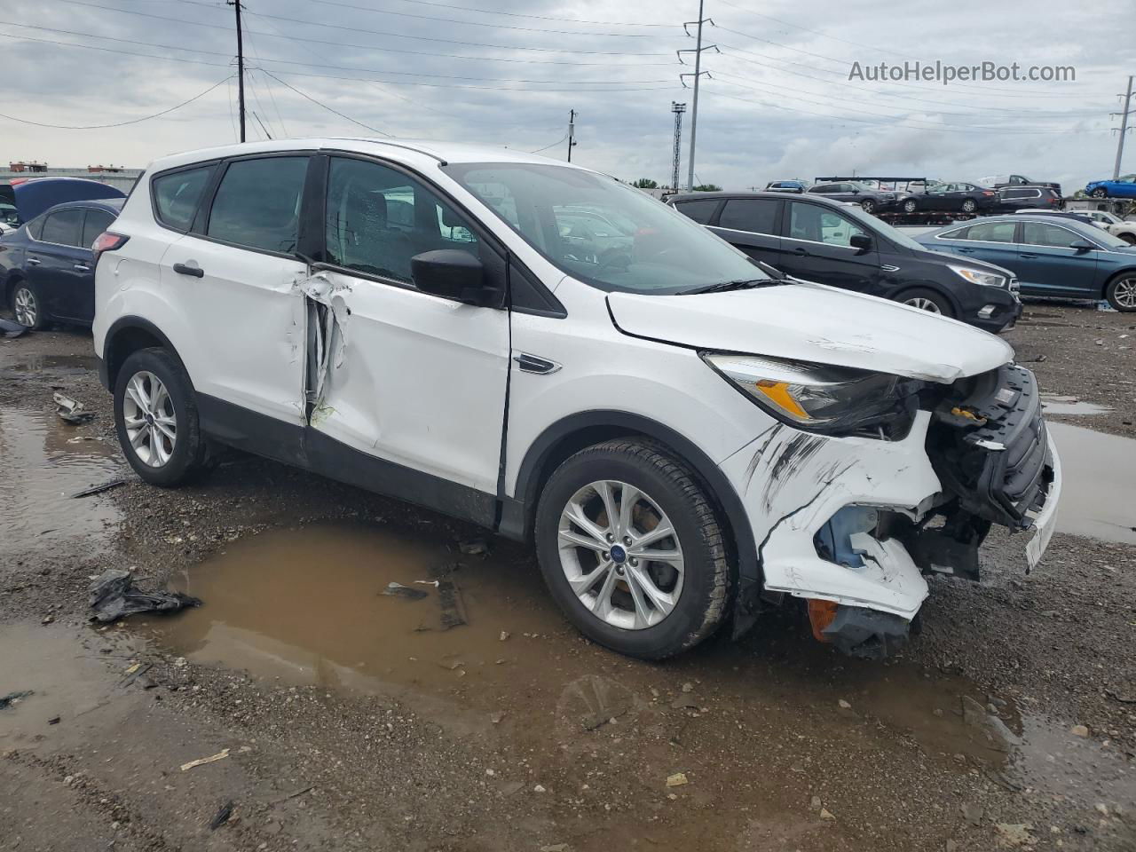 2017 Ford Escape S White vin: 1FMCU0F73HUC46837