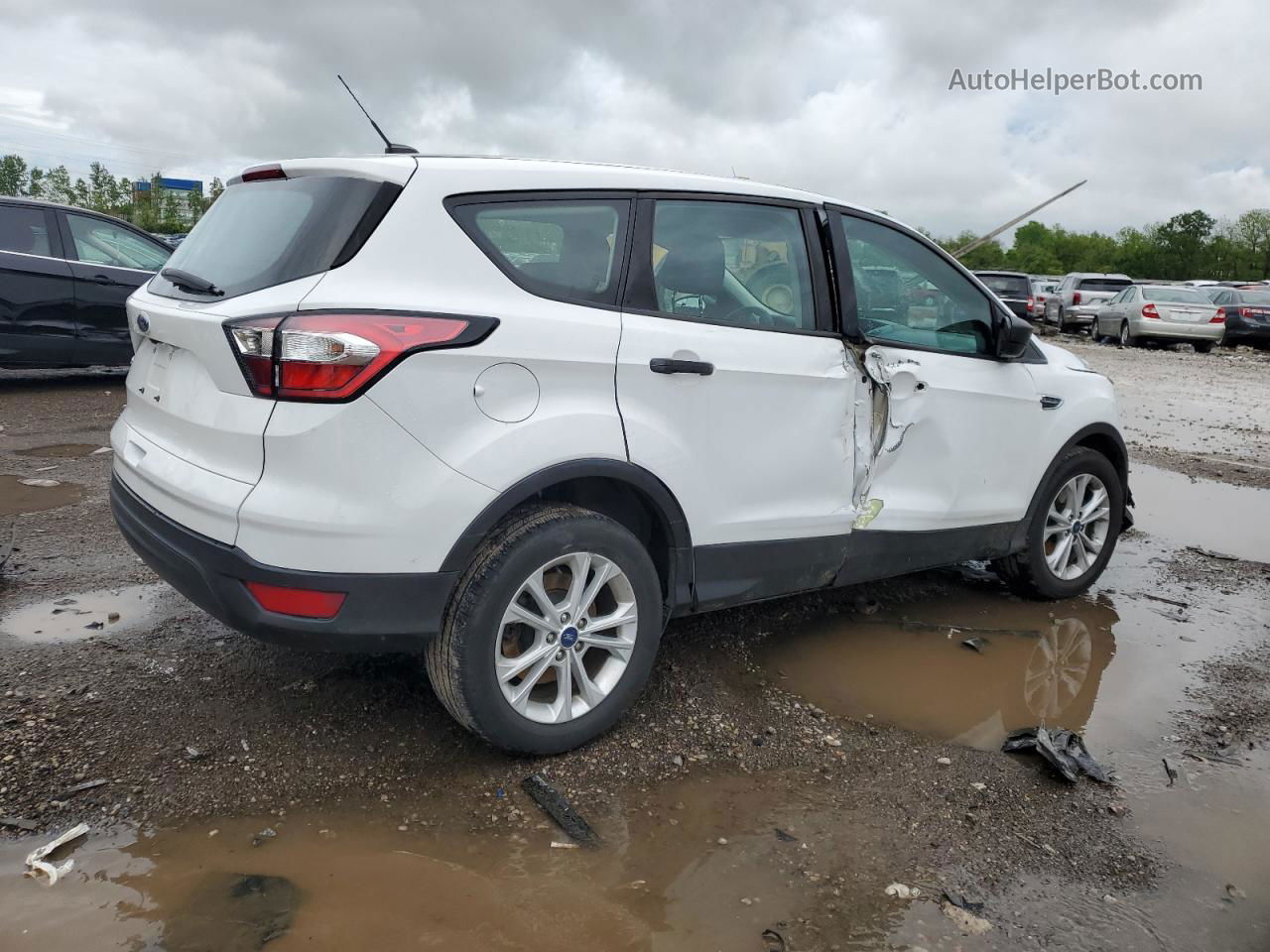 2017 Ford Escape S White vin: 1FMCU0F73HUC46837