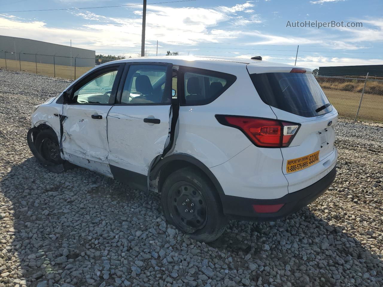 2019 Ford Escape S White vin: 1FMCU0F73KUA29473