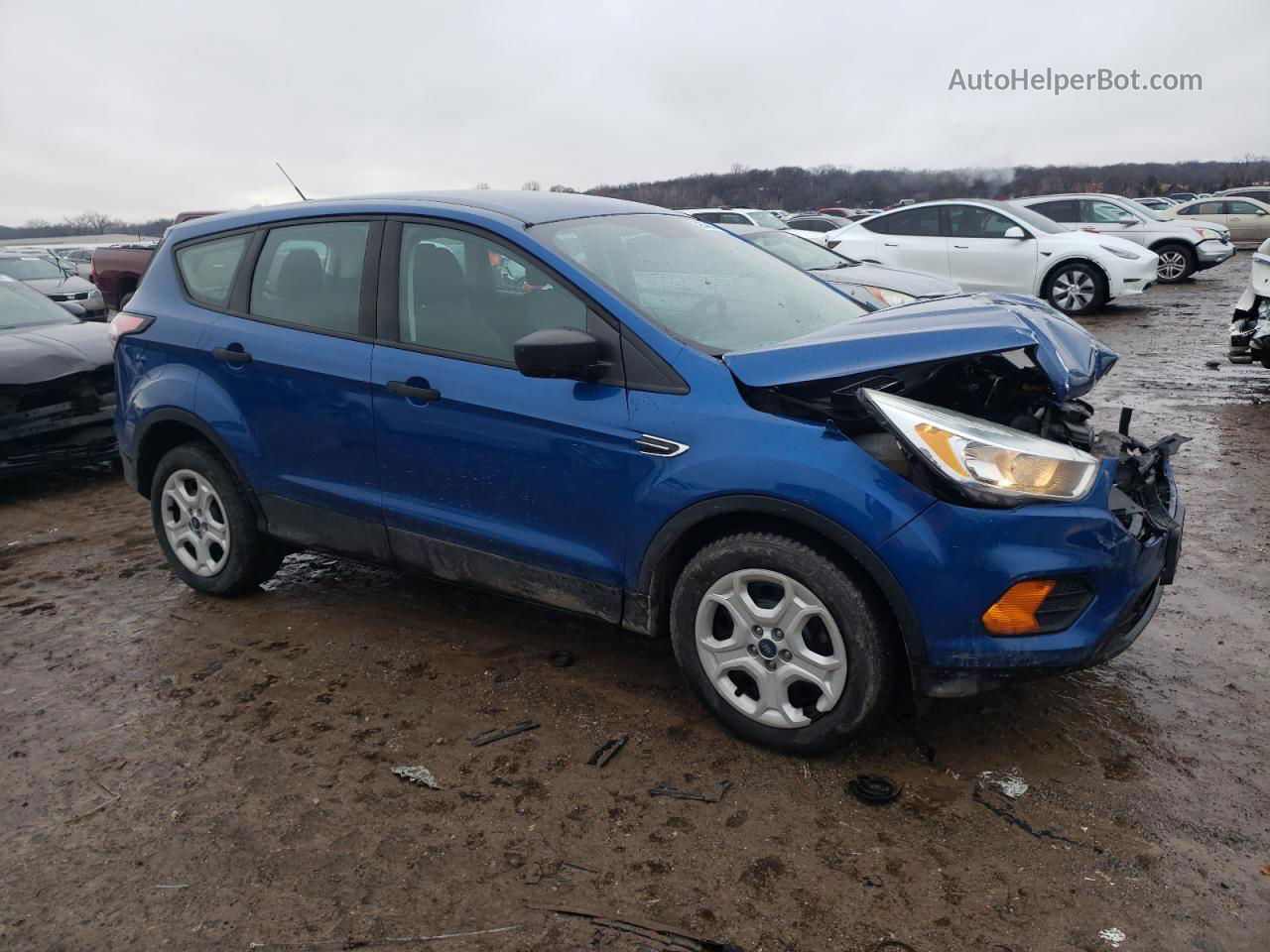 2017 Ford Escape S Синий vin: 1FMCU0F74HUC87879