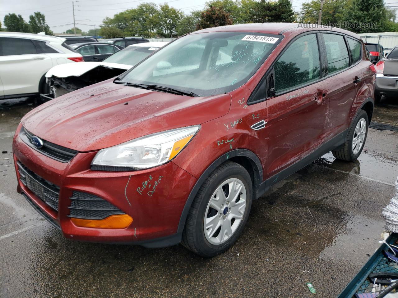 2014 Ford Escape S Red vin: 1FMCU0F75EUC50576