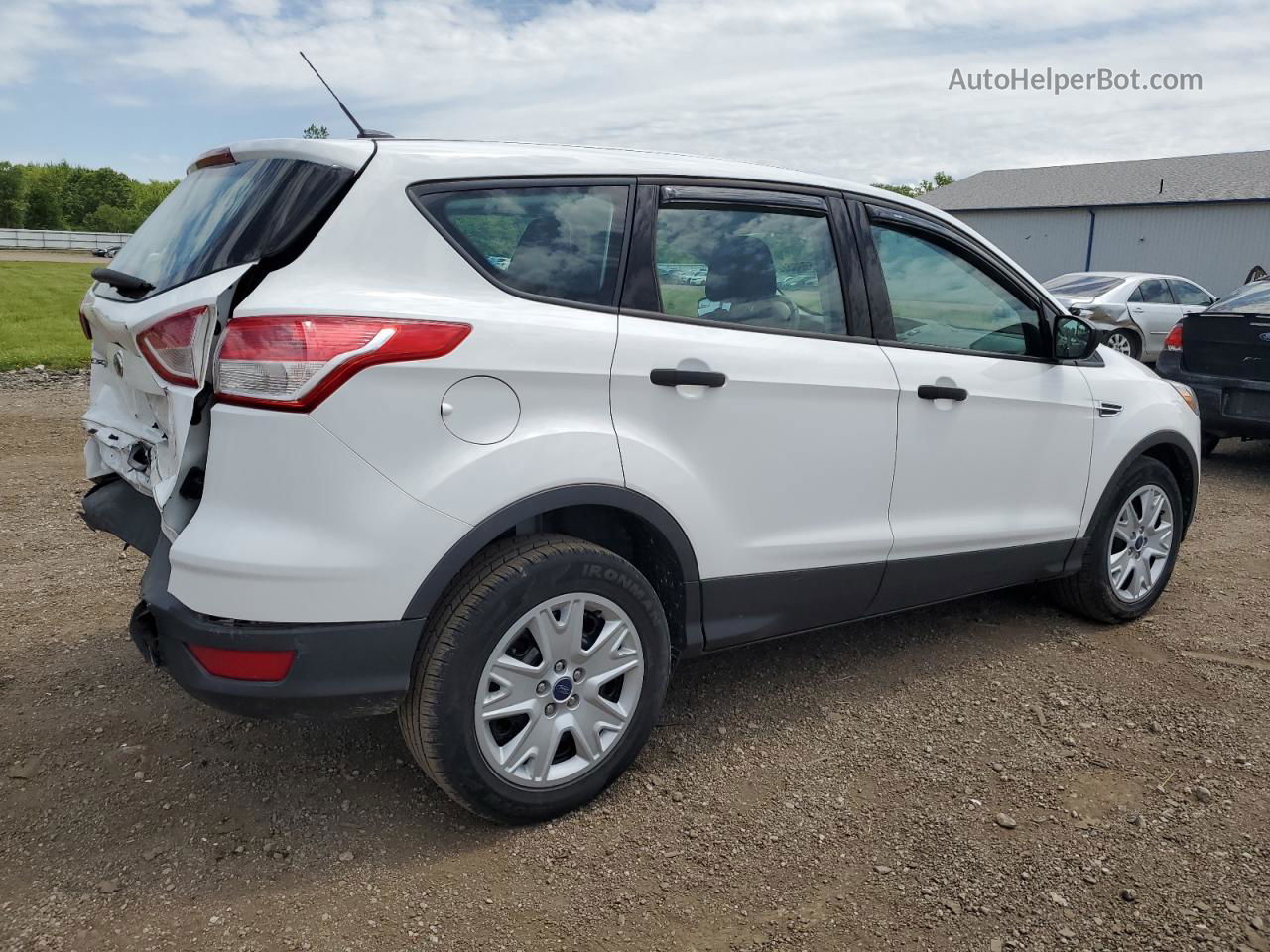 2015 Ford Escape S White vin: 1FMCU0F75FUC58470