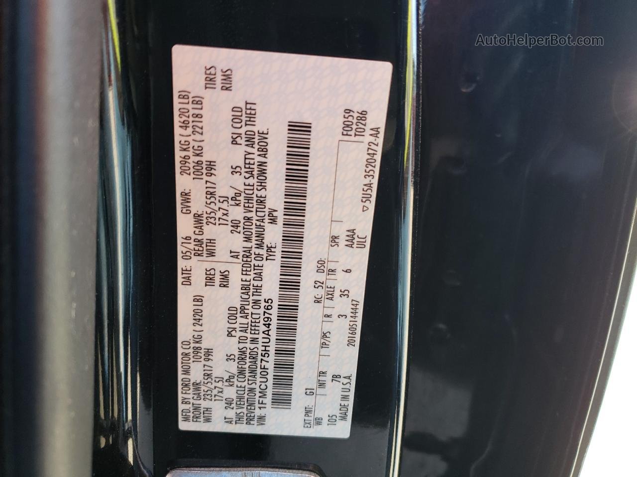 2017 Ford Escape S Black vin: 1FMCU0F75HUA49765