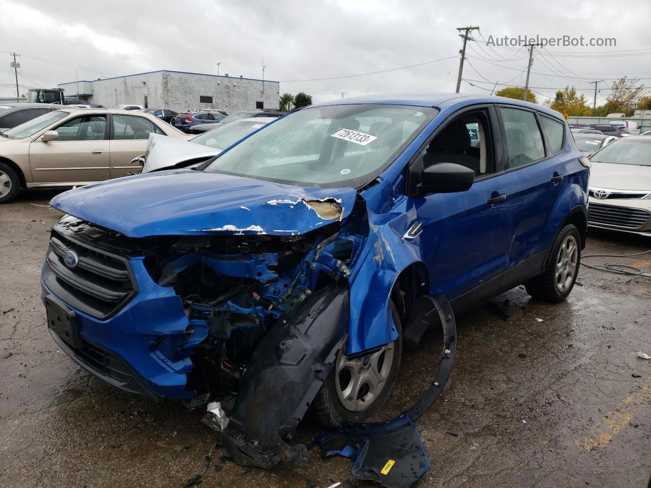 2017 Ford Escape S Blue vin: 1FMCU0F75HUC20109