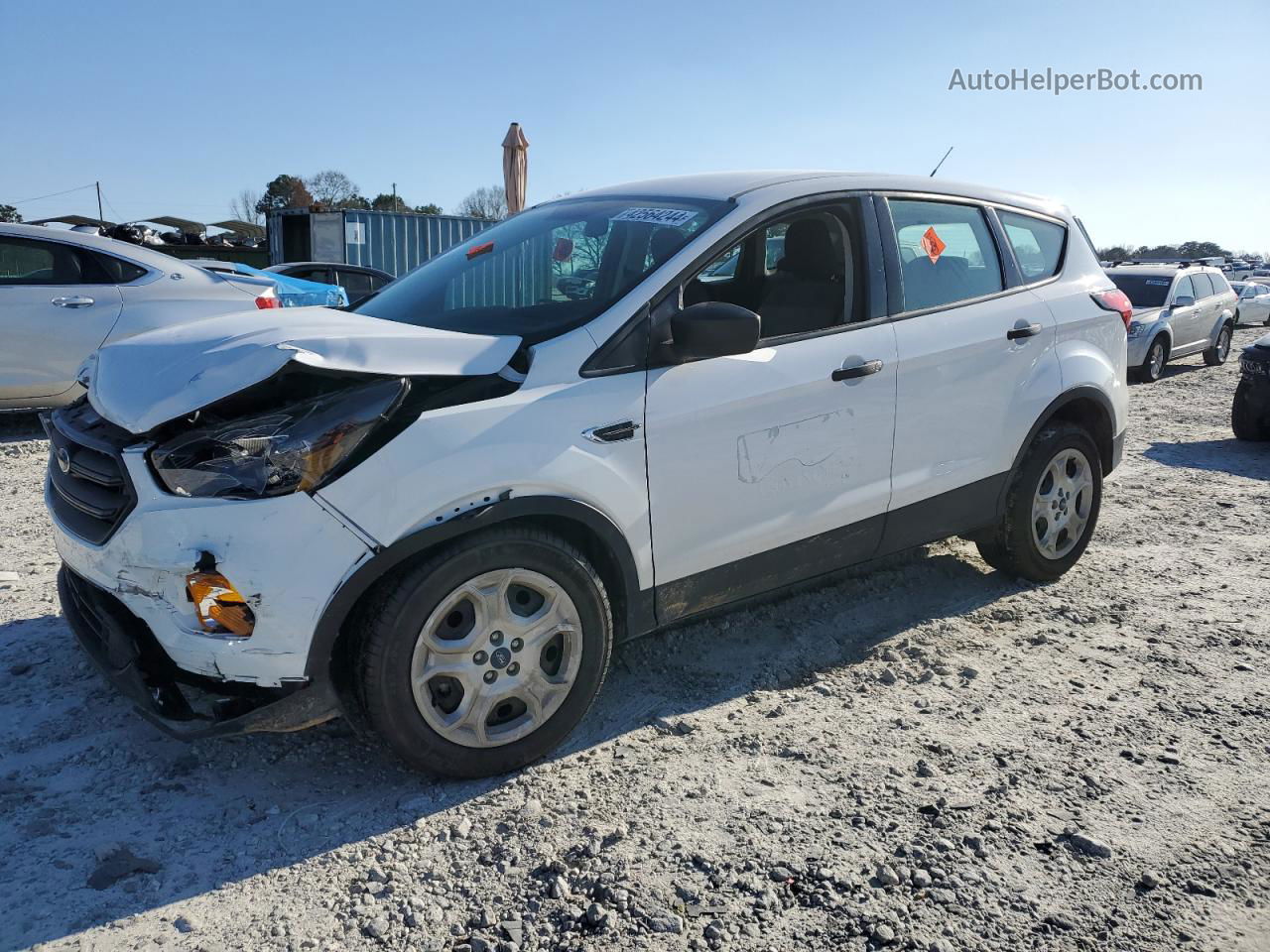 2019 Ford Escape S White vin: 1FMCU0F75KUC33983