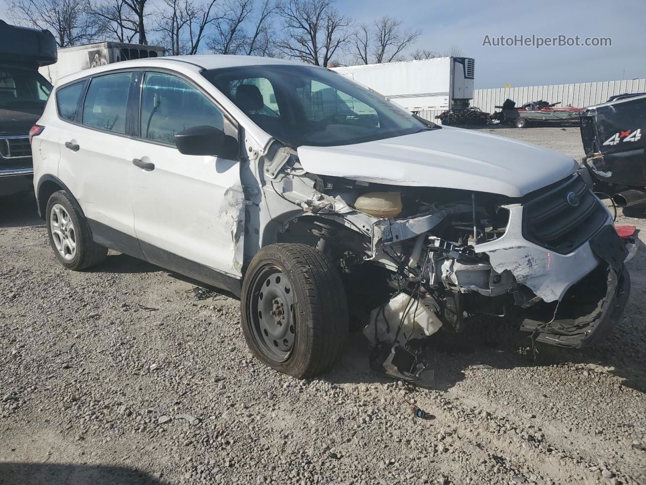 2017 Ford Escape S White vin: 1FMCU0F76HUC39493