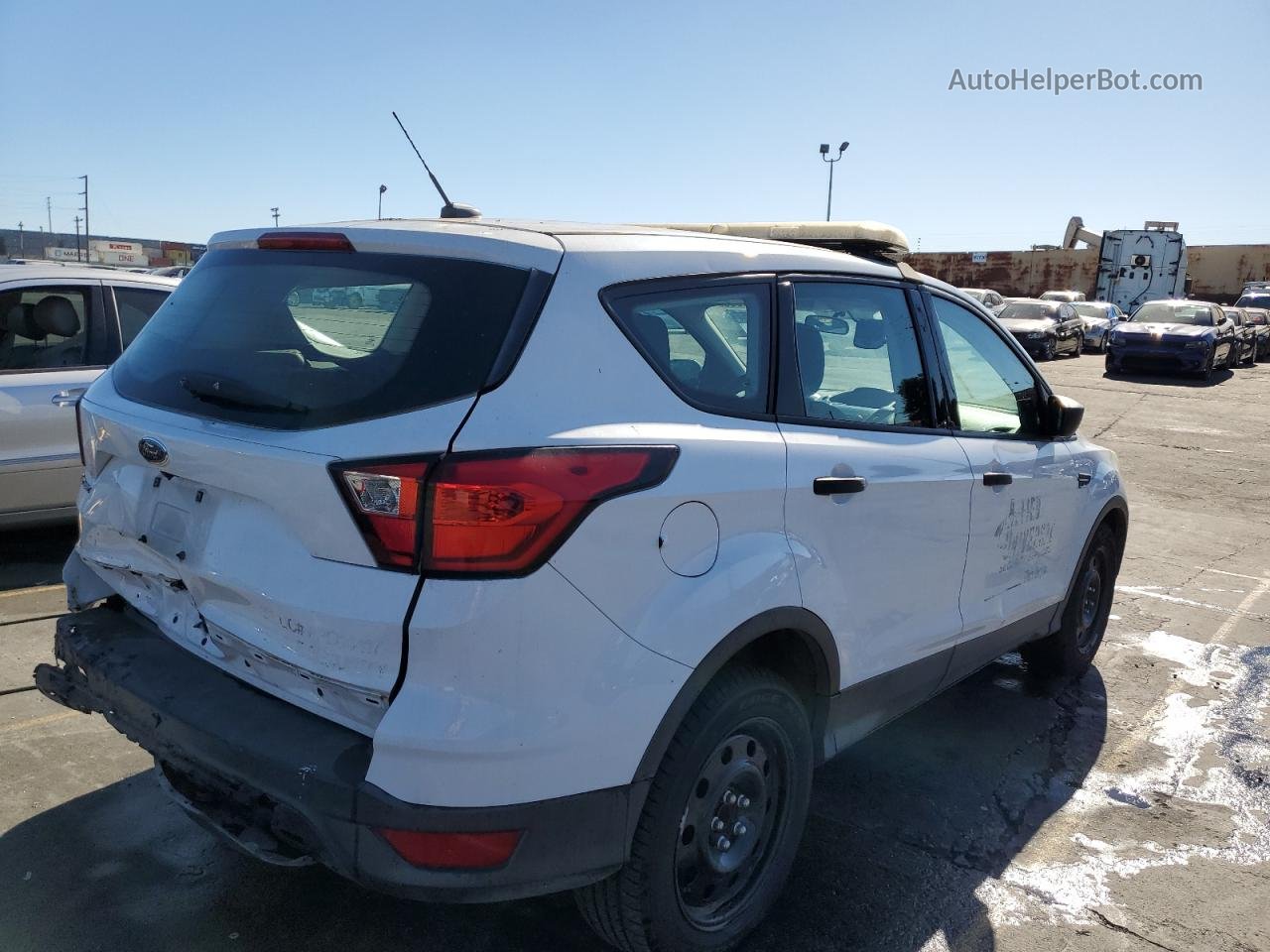 2019 Ford Escape S White vin: 1FMCU0F76KUA63696