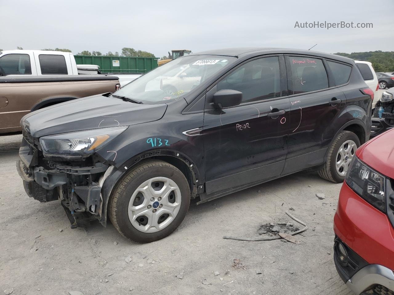 2019 Ford Escape S Black vin: 1FMCU0F76KUA88808