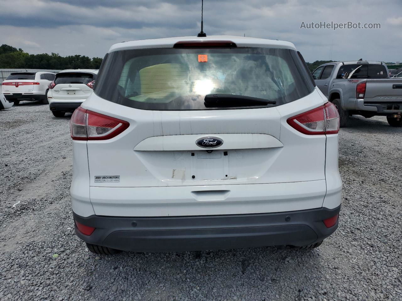 2014 Ford Escape S White vin: 1FMCU0F77EUD76180