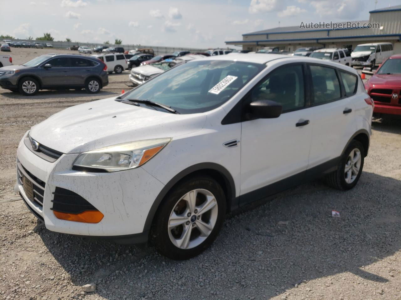 2014 Ford Escape S White vin: 1FMCU0F77EUE56577