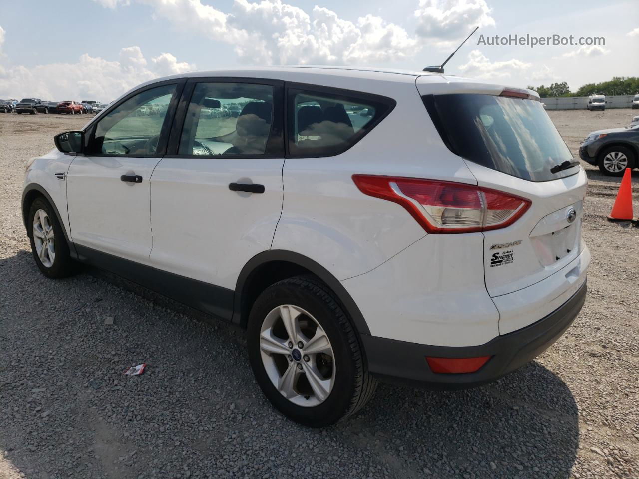 2014 Ford Escape S White vin: 1FMCU0F77EUE56577