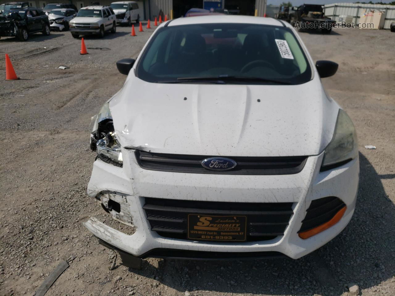 2014 Ford Escape S White vin: 1FMCU0F77EUE56577