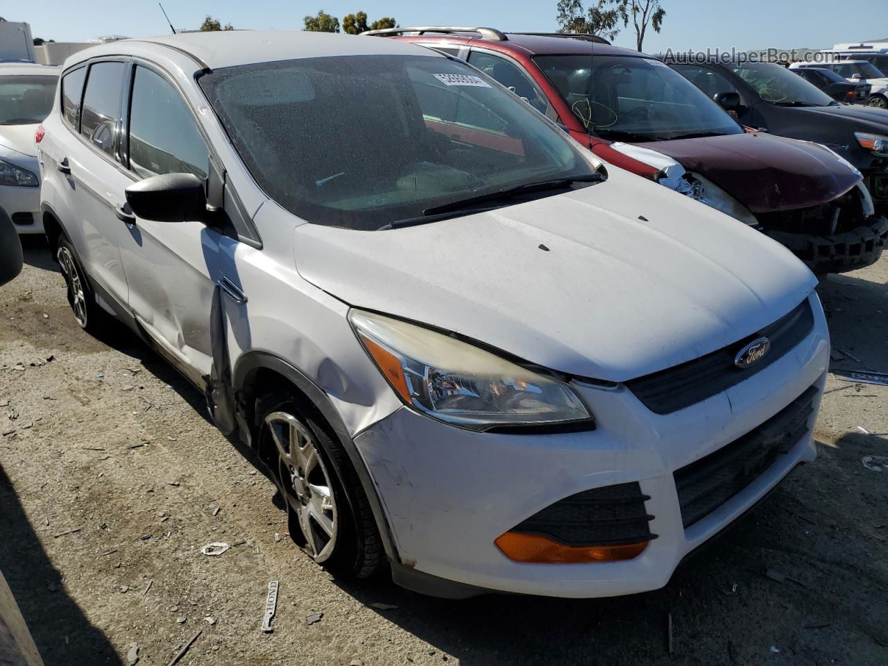 2015 Ford Escape S White vin: 1FMCU0F77FUB74263