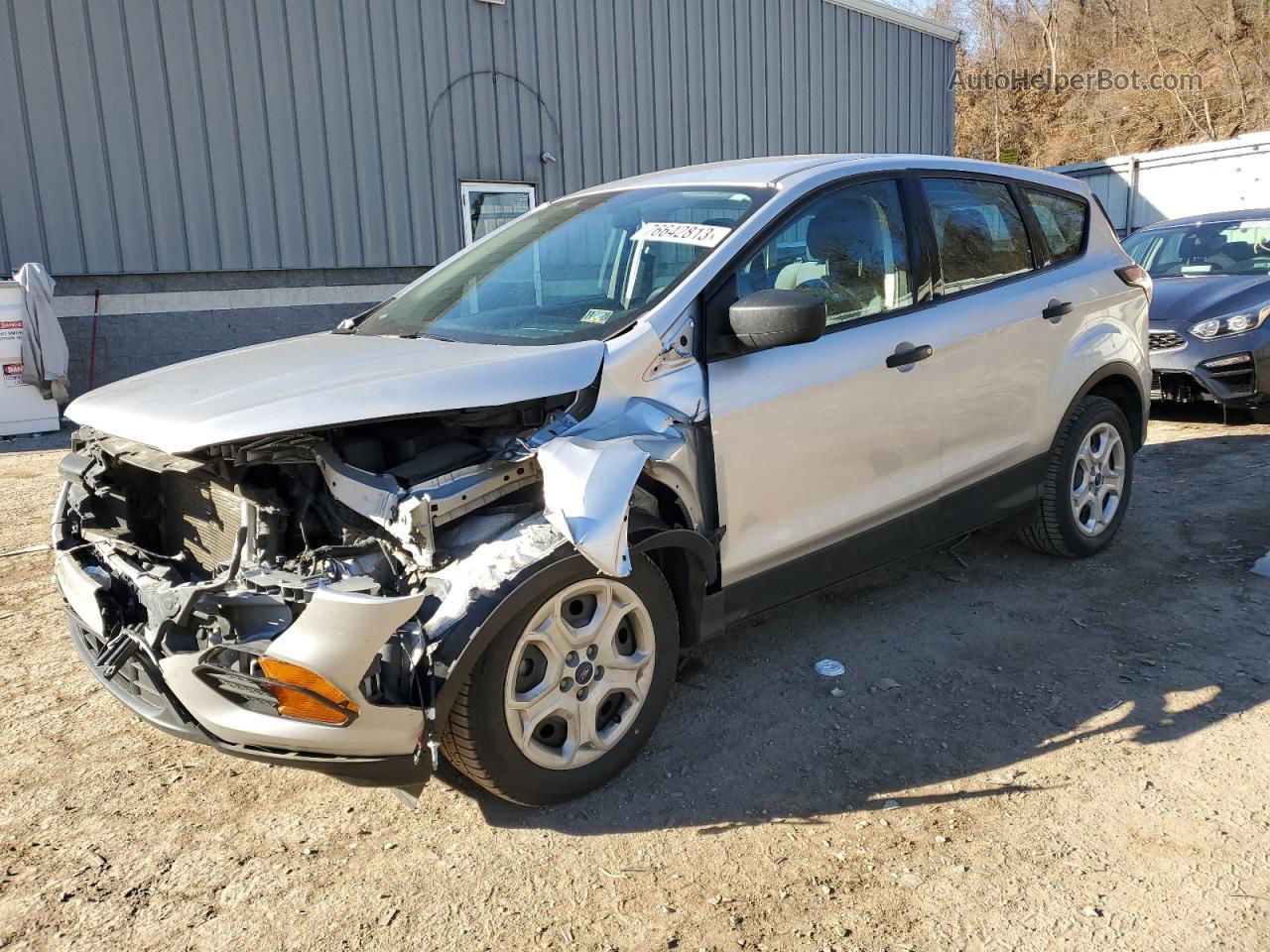 2017 Ford Escape S Silver vin: 1FMCU0F77HUA47709