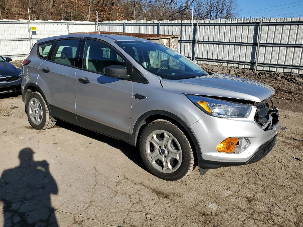 2017 Ford Escape S Silver vin: 1FMCU0F77HUA47709