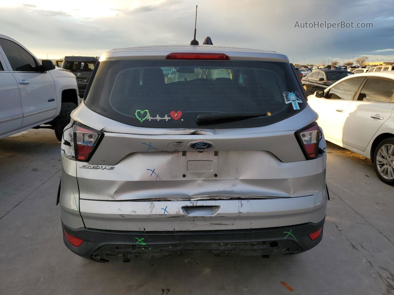 2017 Ford Escape S Silver vin: 1FMCU0F77HUE15452