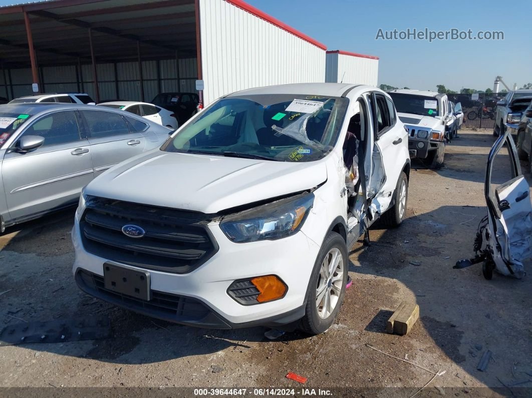 2019 Ford Escape S White vin: 1FMCU0F77KUA70804