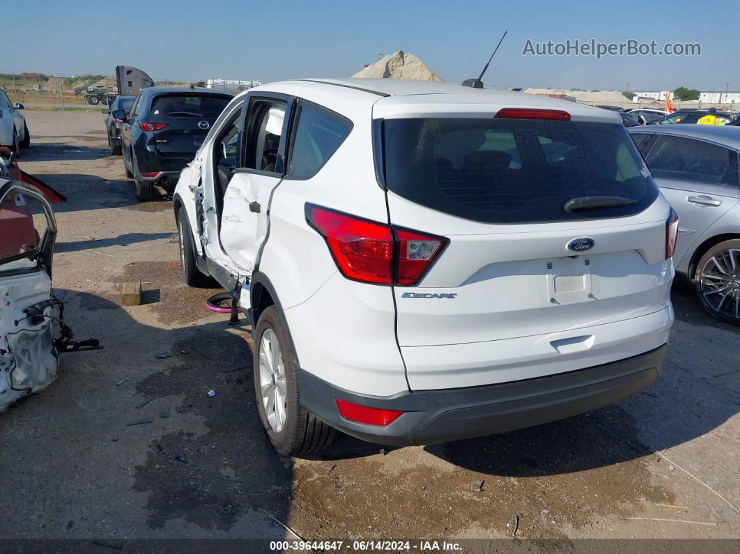 2019 Ford Escape S White vin: 1FMCU0F77KUA70804