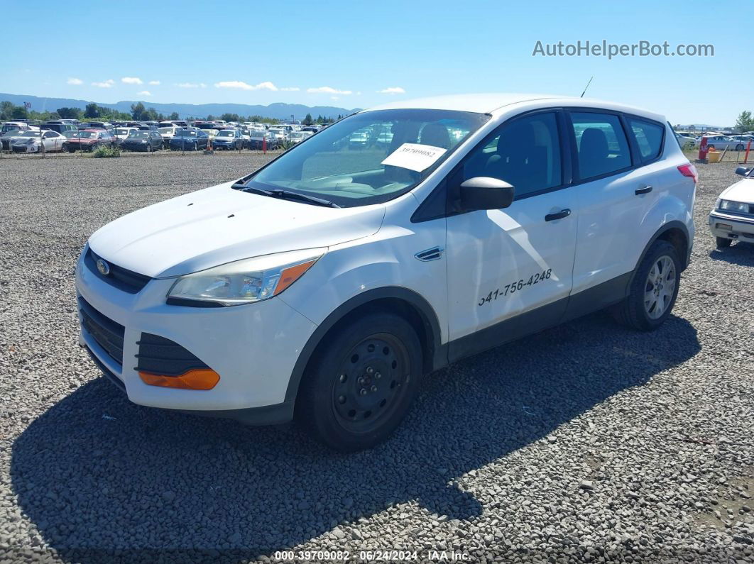 2014 Ford Escape S White vin: 1FMCU0F78EUB81138