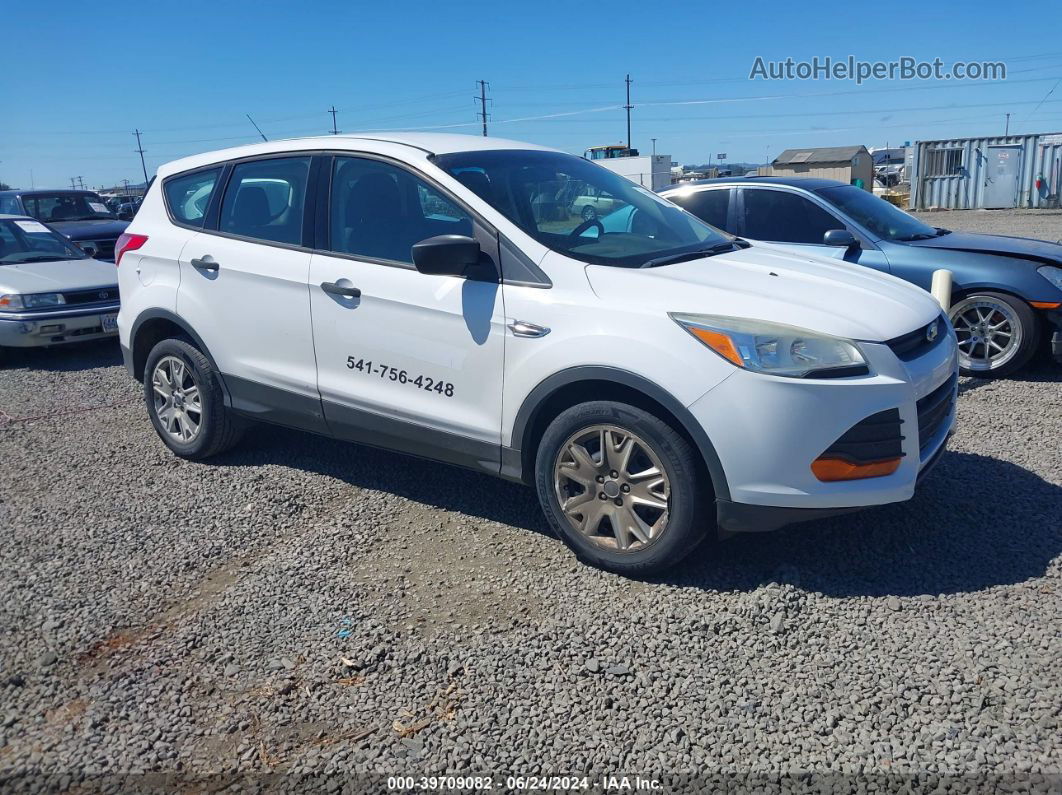 2014 Ford Escape S White vin: 1FMCU0F78EUB81138