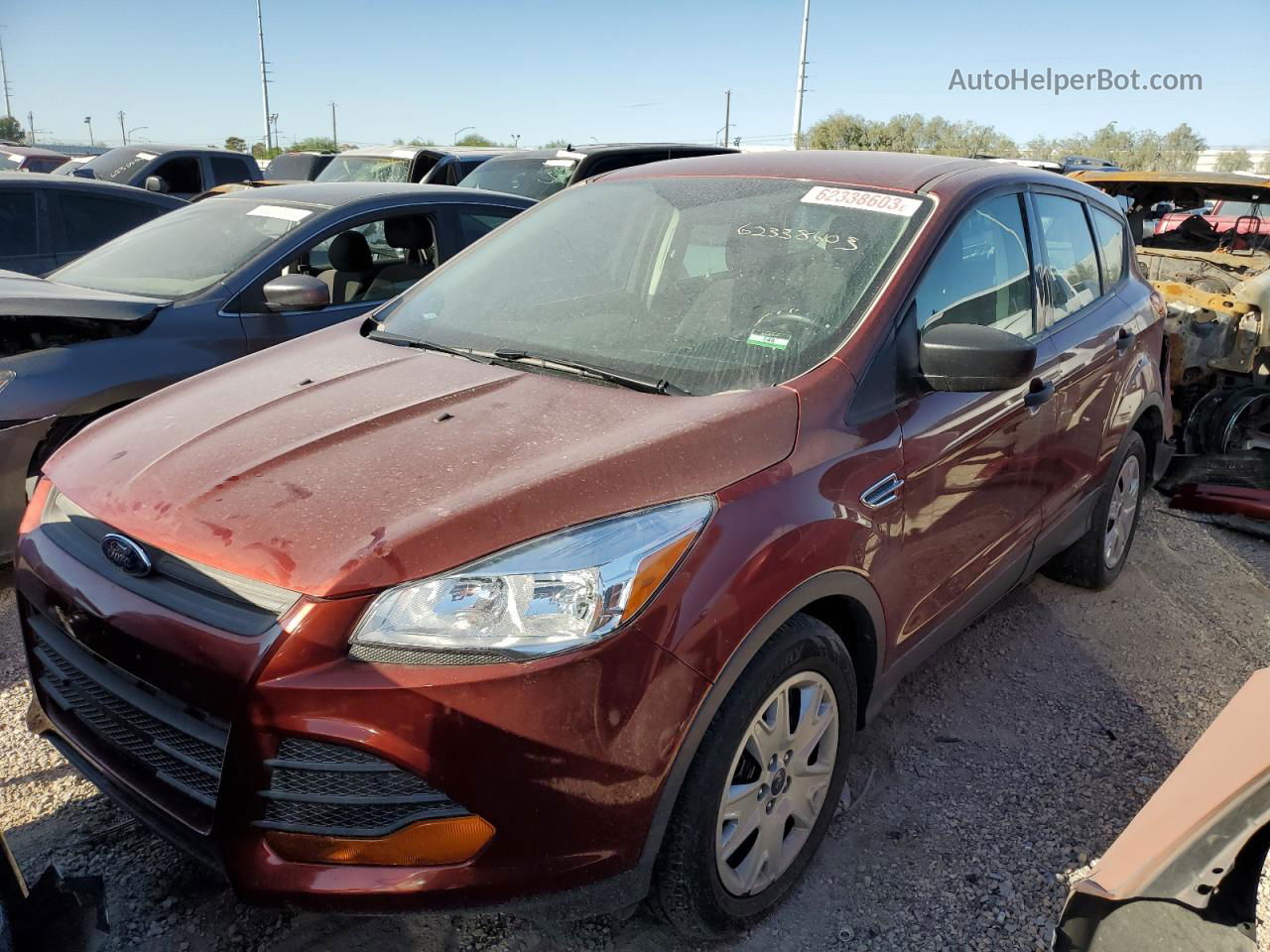 2015 Ford Escape S Red vin: 1FMCU0F78FUC63579