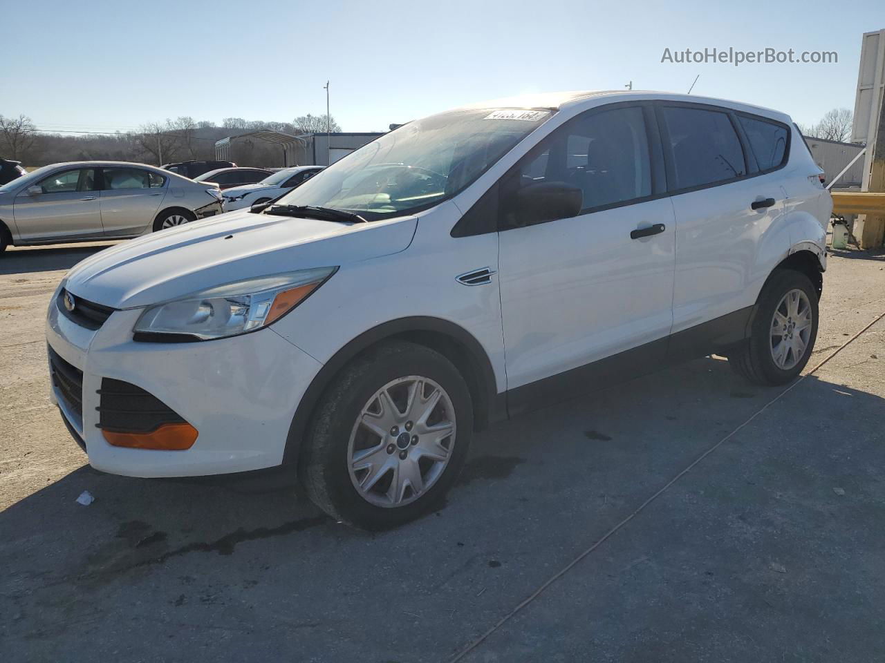 2015 Ford Escape S White vin: 1FMCU0F78FUC74016