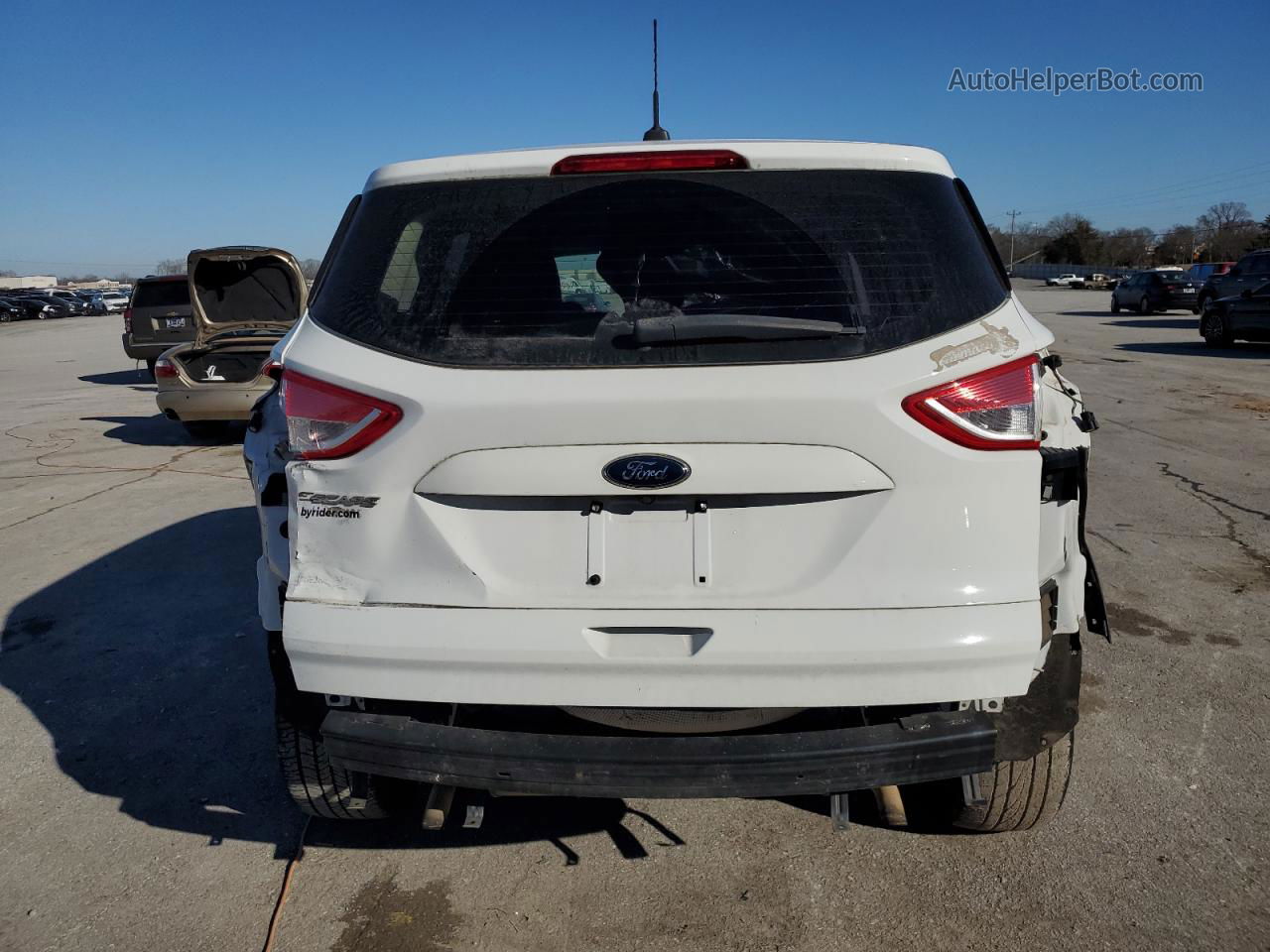 2015 Ford Escape S White vin: 1FMCU0F78FUC74016