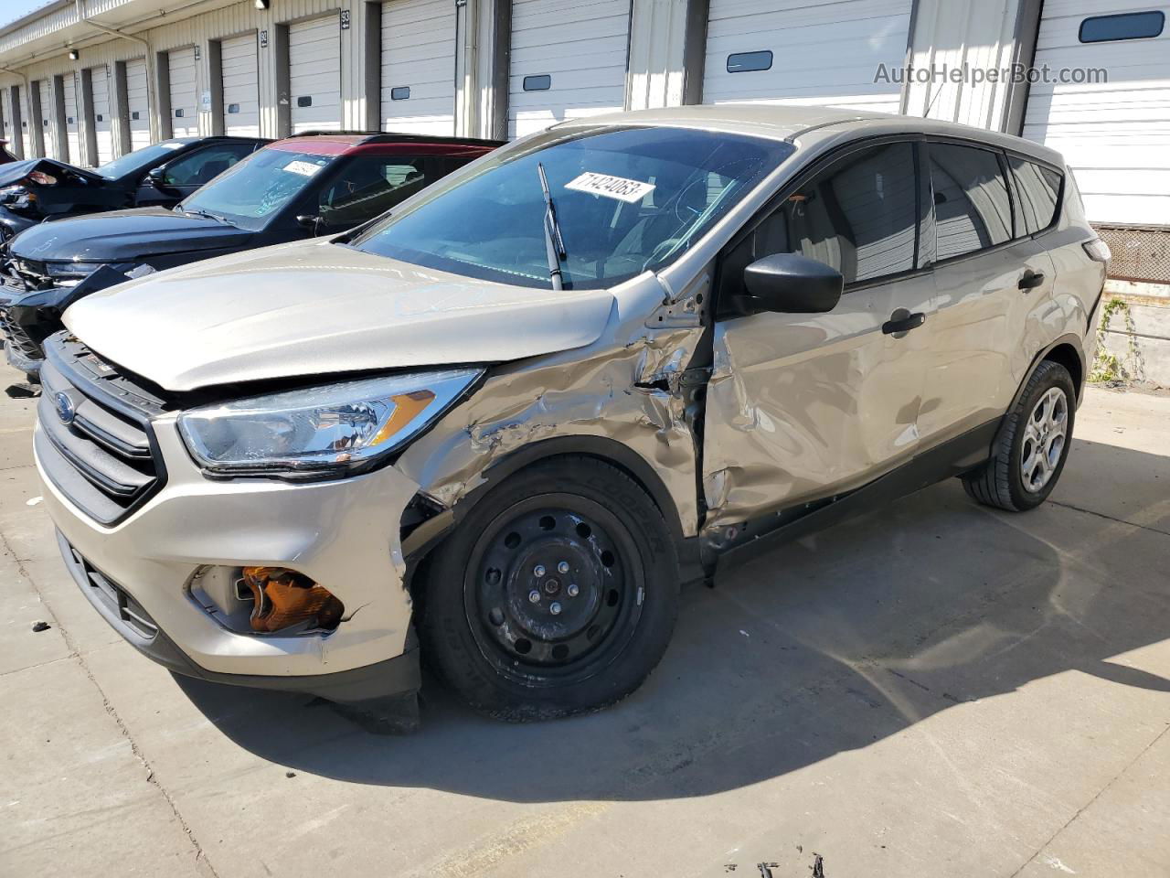 2017 Ford Escape S Silver vin: 1FMCU0F78HUB87476