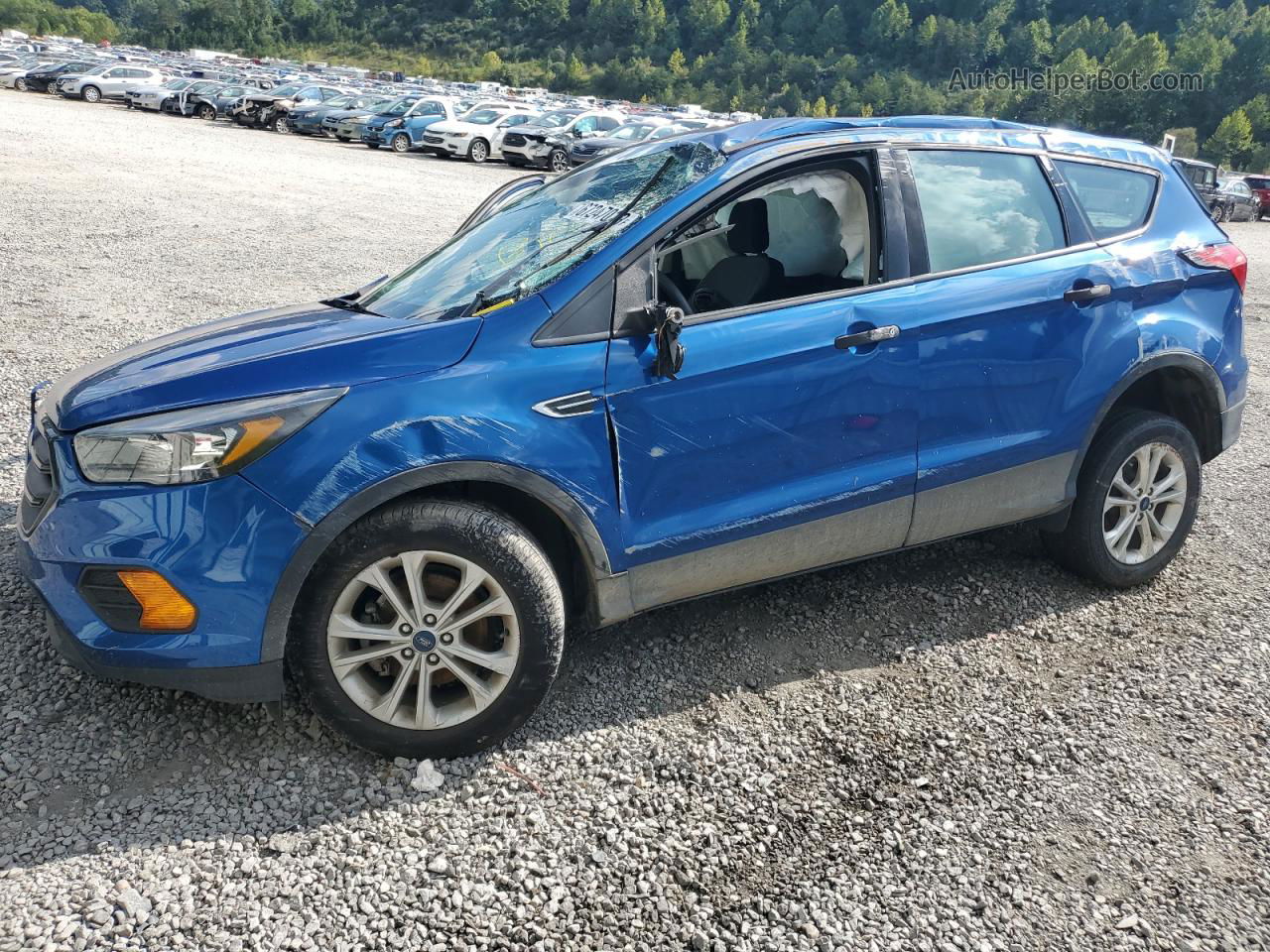 2019 Ford Escape S Blue vin: 1FMCU0F78KUA95792