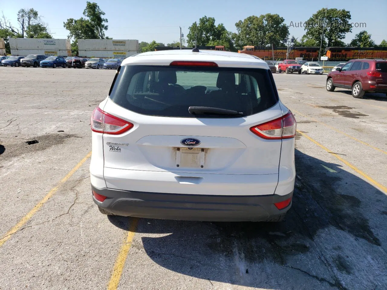 2014 Ford Escape S White vin: 1FMCU0F79EUB62744