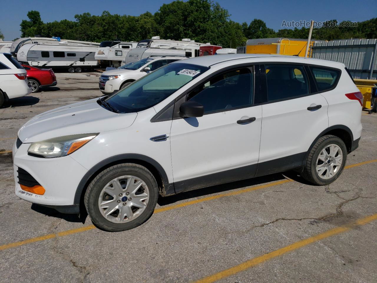 2014 Ford Escape S White vin: 1FMCU0F79EUB62744