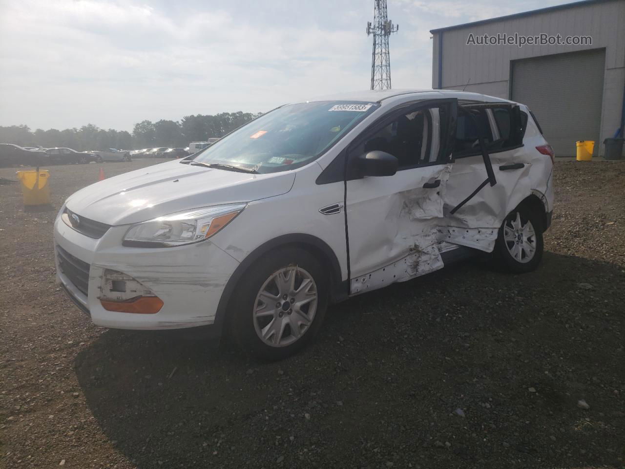 2016 Ford Escape S White vin: 1FMCU0F79GUB60608